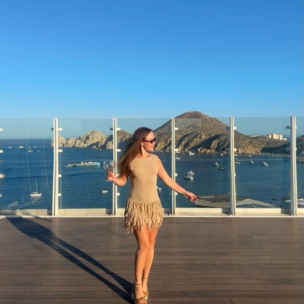 Stylish Tan Fringe Dress